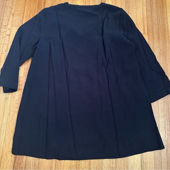 Orvis Ladies' ¾ Sleeve Split Neck Top, Large , Black( BoxT ) - Picture 4 of 10